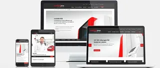 Auf verschieden Endgeräten wird die Corporate Business Website der Analytic Jena AG in unterschiedlichen Bildschirmformaten gezeigt.